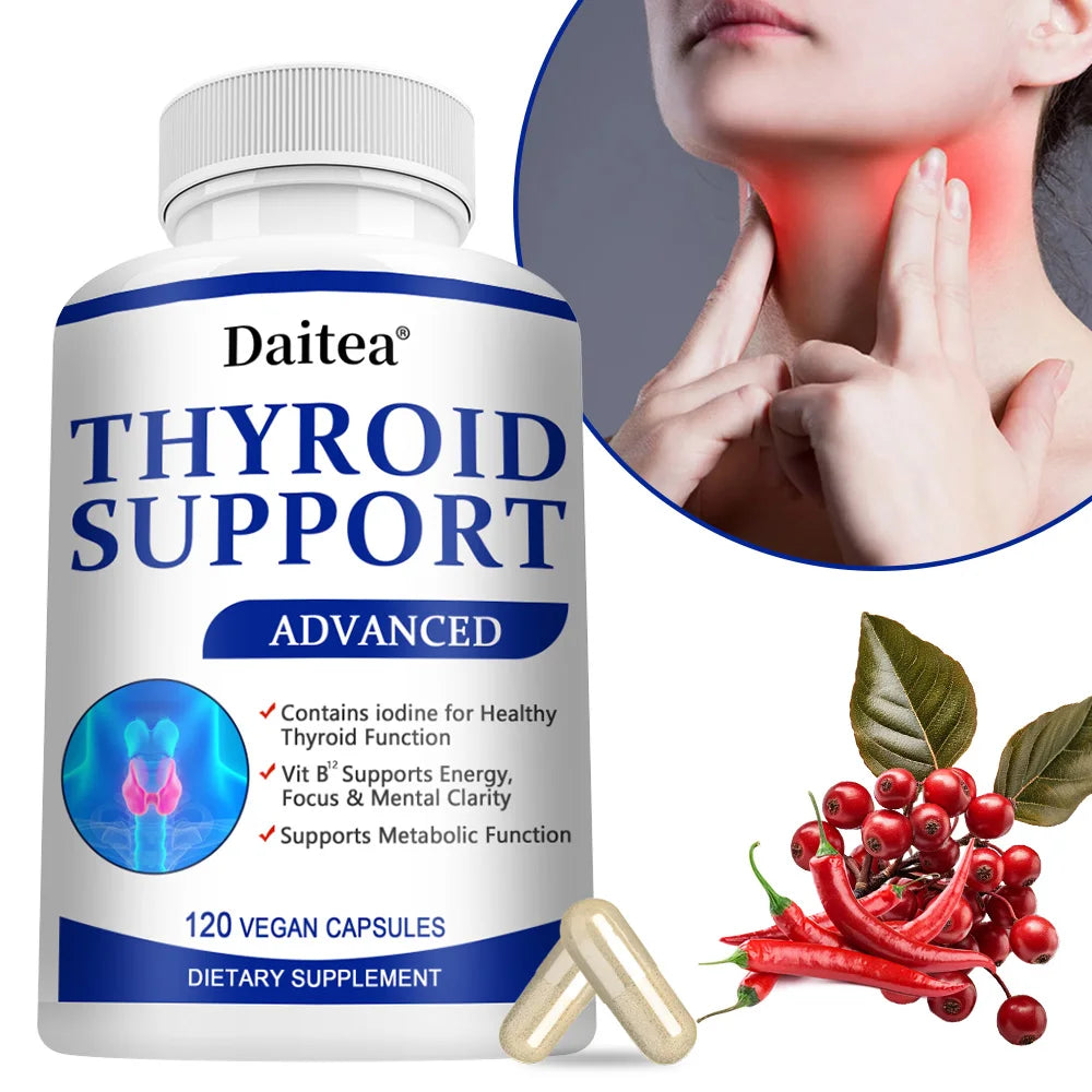 Thyroid Supplement with L-tyrosine, Iodine, Zinc & Selenium - Promotes Memory, Cognitive, Thyroid Health and Metabolism, NON-GMO