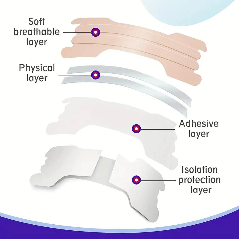 Sleep Aid Nasal Strips - Stop Snoring Nose Patch for Better Breathing Clear Adhesive Comfortable Sleep Aid Health Care Product