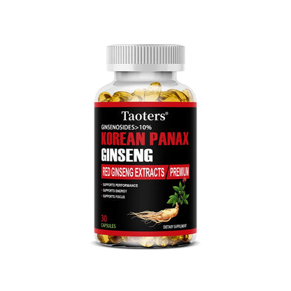 Korean Red Ginseng Supplement - Boosts Energy, Strength, Vitality, Performance and Focus, Improves Blood Circulation
