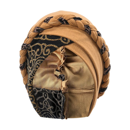 2024 Head Scarf for Muslim Women Turban Cap Ladies Islamic Print Bonnet Hat Braid Headband Turbante Mujer Beanies Hats