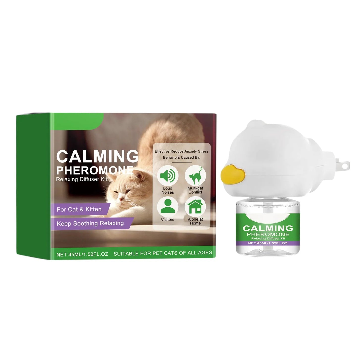 45ML Cat Pheromone Calming Diffuser Effectively Relieves Anxiety Stress Soothing Without Irritation Gentle Ingredients