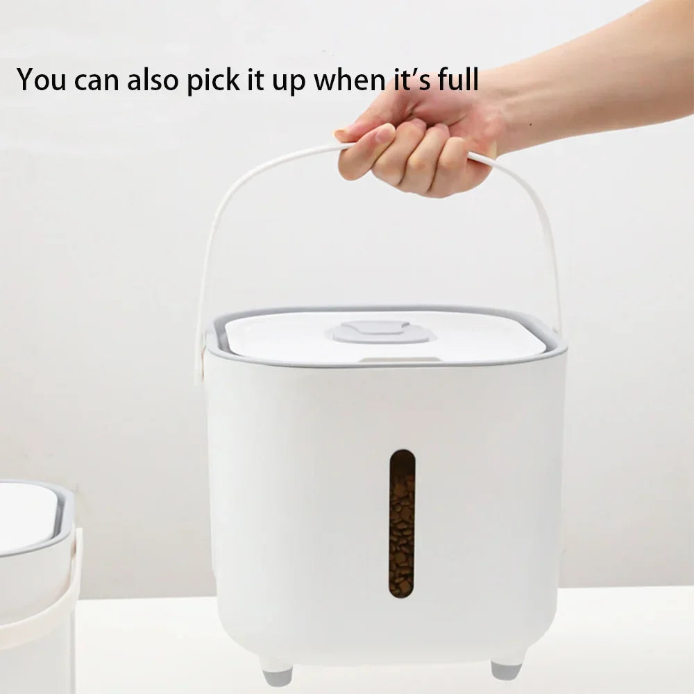 Sealed storage box for pet food, large capacity moisture-proof and fresh-keeping bucket, cat food, dog food, dry storage box