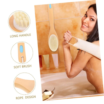 Dry Skin Wood Body Brush Exfoliation Natural Bristle Back Brush Massager Bath Shower Back Spa Scrubber Dry Massage Brush Tools