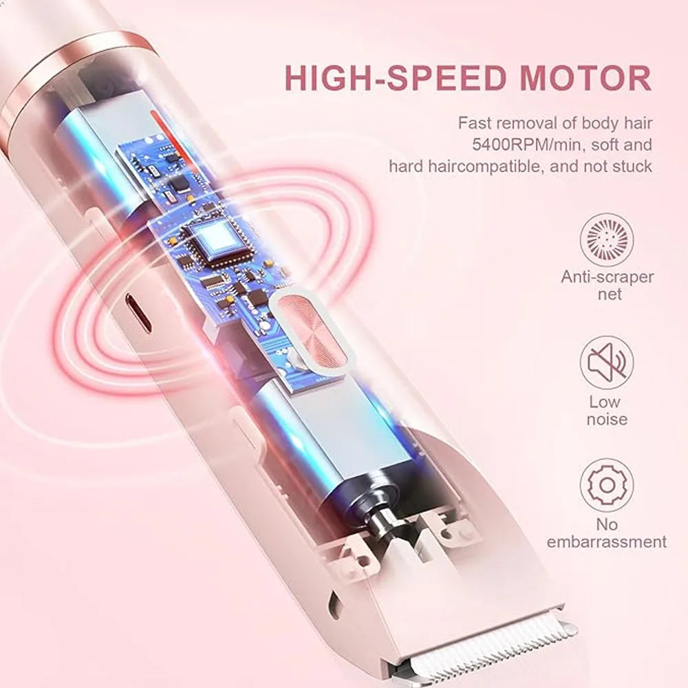 Electric Razors for Women 2in1 Bikini Trimmer Facial Mustache Shavers for Ladies Body Underarms Legs Portable Painless Epilator