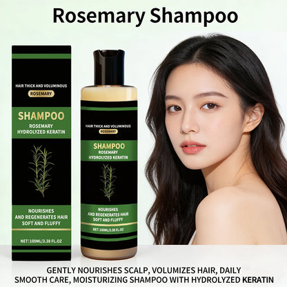 Rosemary Shampoo Hydrolyzed Keratin Shampoo Hair Thick Voluminous Oil Control Reduce Hair Breakage Damaged Repair Hair Care