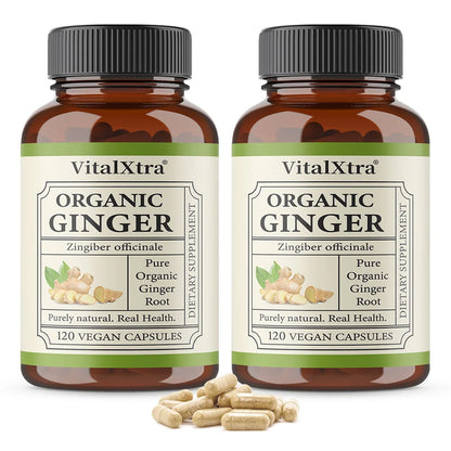 Organic Ginger Root Capsules 950 Mg-Natural Ginger Supplement That Boosts Immunity and Digestion, and Promotes Blood Circulation
