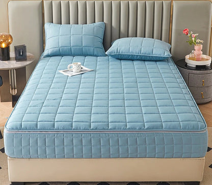 SRETNO 2026 New Upgrade 6-sided Fully Wrapped Fitted Sheet Polyester Cotton Brushed Mattress Protective Cover Zipper Disassembly