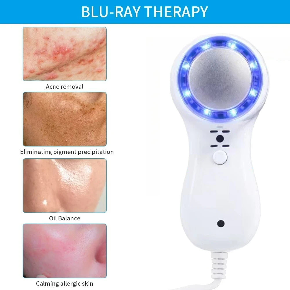 Cryotherapy Skin Cooling Machine Cold Compress Blue Photon Skincooler Facial Calming Care Ice Cooler Reduce Swelling Shrink Pore
