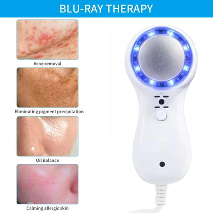 Cryotherapy Skin Cooling Machine Cold Compress Blue Photon Skincooler Facial Calming Care Ice Cooler Reduce Swelling Shrink Pore