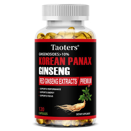 Korean Red Ginseng Supplement - Boosts Energy, Strength, Vitality, Performance and Focus, Improves Blood Circulation