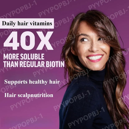 Hair Vitamins Soft Chews with Biotin & Vitamins C E for Women and Men , Berry Flavor,60 Pieces Per Bag