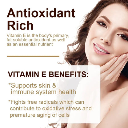 Buy 1 Get 1 Free! Vitamin E 670mg Capsules, Support Skin & Heart Health, Moisturizes from Within, Reduces Scars & Promotes Shine