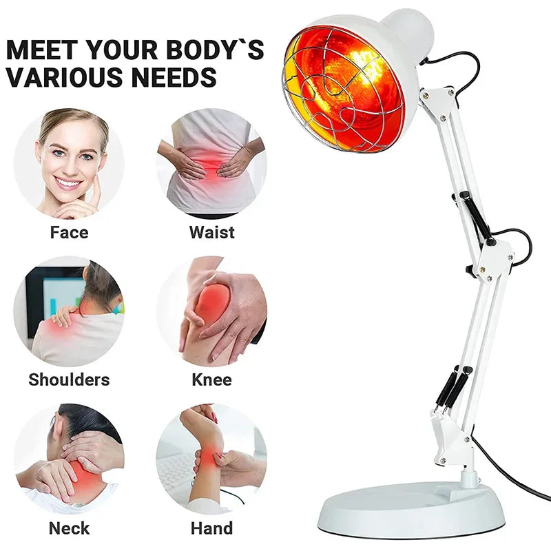 Red Light Therapy Lamp 150W - Infrared Heat Lamp for Muscle & Joint Pain Relief, Blood Circulation, Back/Shoulder/Knee Pain