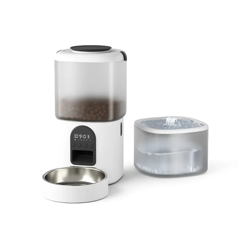Wholesale Pet Products Supplier 2 In 1 Pet Water Drinking Fountain Dog Food Bowl Wifi Smart Automatic Cat Pet Feeder With Camera