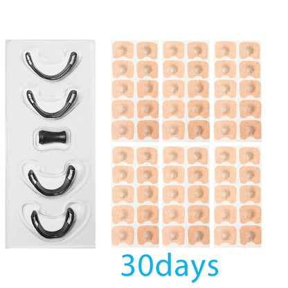 Magnetic Sleep Aid Nasal Kit - 4 Nose Clips & 30 Nasal Strips for Sleep Disorders, Non-irritating Waterproof Breathable, Instant