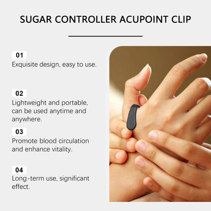 Sugar Blood Control Acupressure Point Clip Treatment Diabetes Lower Blood Glucose Anti Stress Relax Body Hand Meridian Massager
