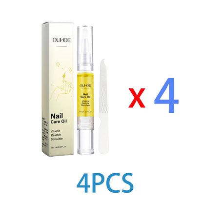 Nail Repair Serum Pen Cuticle Care Treatment for Brittle Nails Growth Strengthener Daily Nail Moisturizer Portable Kit with File