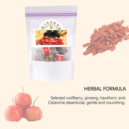 Ginseng Five Treasure Tea Natural Energy Boost Immune Support Herbal Wellness Traditional  Organic Blend Tea Daily Vitality