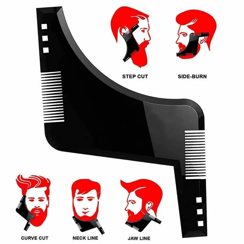 Men Beard Comb Beard Care Template Beard Brush Moustache Moulding Comb For Hair Beard Trimmer Salon Tools Barber Accessories