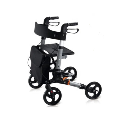 European Style Ultra Lightweight Folding Walker 4 Wheels Shopping Cart Rollator With Seat