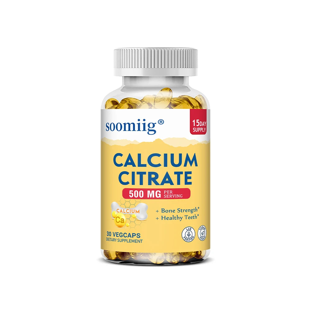 Calcium Citrate Supplement, Supports Bone Strength and Healthy Teeth, Easily Digested and Absorbed, 120 Vegetarian Capsules