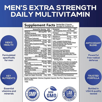 Men's Multivitamin Supplement-Daily Multivitamins and Nutrients To Support A Healthy,Active Lifestyle,Energy,Heart,Brain Health