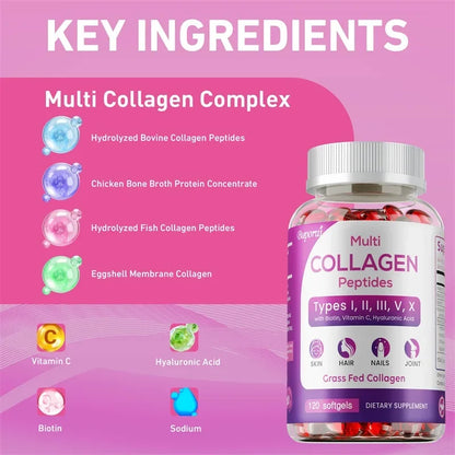 Collagen Peptides - Promotes Healthy Hair and Strong Nails, Improves Bowel Function and Digestion, Enhances Joint Flexibility