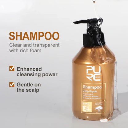 PURC Biotin Hair Growth Oil & Shampoo Conditioner Set Keratin Hair Treatment Smoothing Deep Repair Anti Hair Loss Hair Care