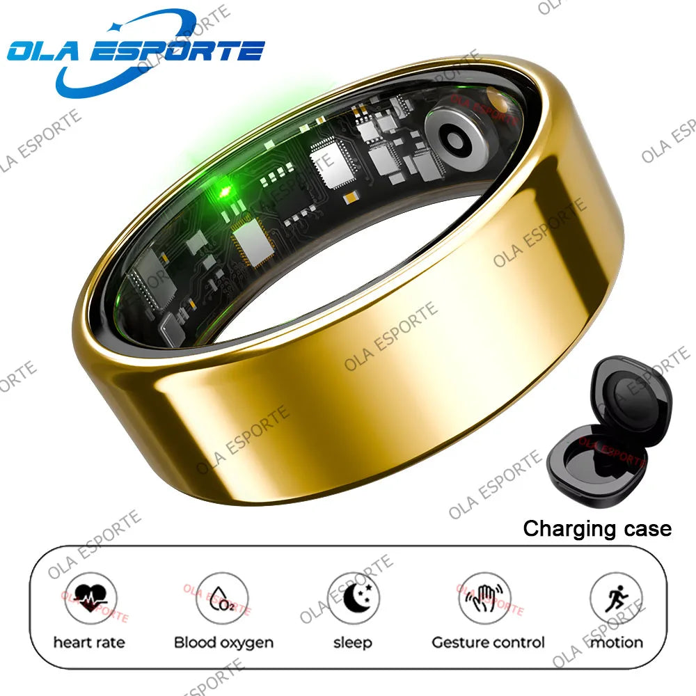 New Smart Ring 2026 Heart Rate Blood Pressure Sleep Health Monitoring Motion Tracking IP68 5ATM Waterproof Men Women Smartring