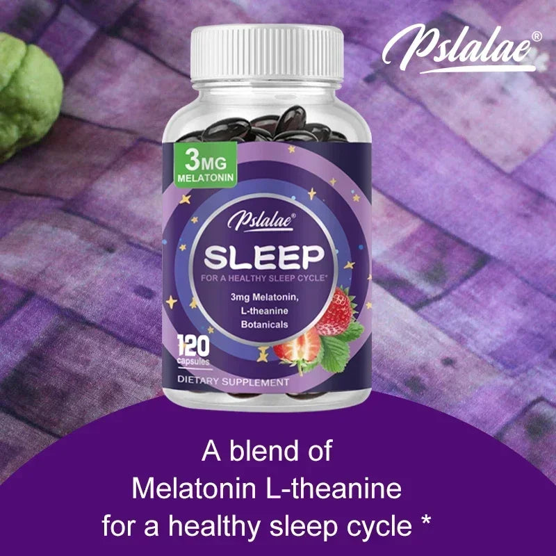 With 3 Mg Melatonin & L-Theanine Capsules, Sleep Support Helps Calm Mind and Body for Better, Longer Sleep 120 CapsulesSupplemen