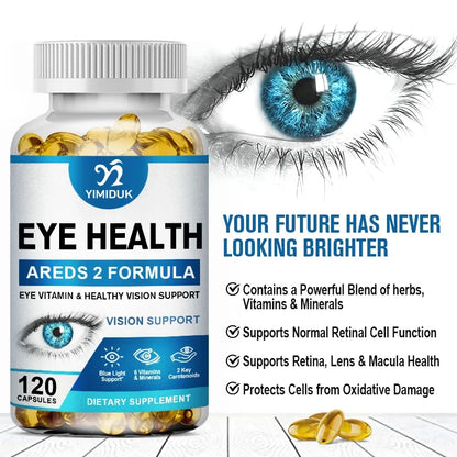 Yimiduk Eye Health Supplement, with Vitamins C & E, for Blood Vessels & Overall Ocular Wellness, Vision Sharpness, Gluten-Free