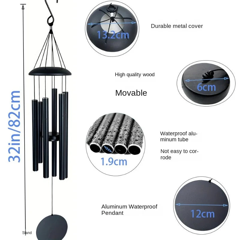 Music Wind Chime Classic Metal Wind Chime Aluminum Tube Commemorative Wind Chime Home Outdoor Festival Gift Decoration Iron Art