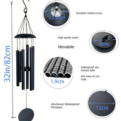 Music Wind Chime Classic Metal Wind Chime Aluminum Tube Commemorative Wind Chime Home Outdoor Festival Gift Decoration Iron Art