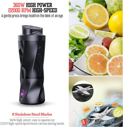 700ml Juicer Blender Cup 6000mAh Outdoor Mini Portable Fruit Blender 304 Stainless Steel Blade High Speed Smoothie Maker juicers