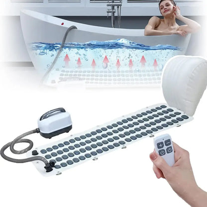 Electric Bathtub Bubble Massage Mattress Waterproof Bath Spa Air Bubble Massage Mat Full Body Bubbling Bath Thermal Massager