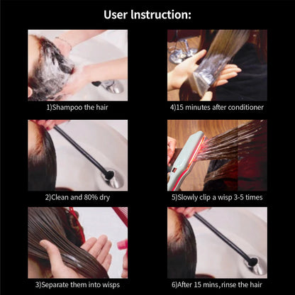 Ultrasonic Infrared Hair Care Iron Keratin Argan Oil Recovers Damaged Wide Plate Hair Straight LCD Display Treatment Cold Irons