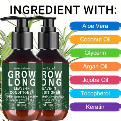 Hair Growth Leave In Conditioner 1+1 Pack 100g Biotin Collagen Hyaluronic Acid Vitamin C Dry Damaged Hair Repair Moisturizing