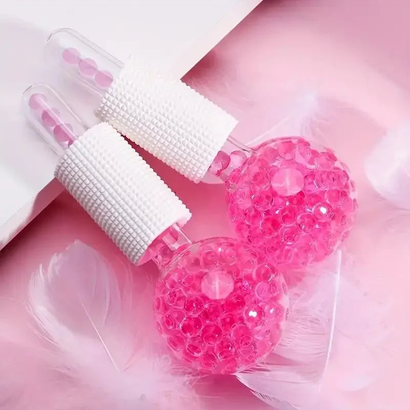 Facial ice therapy care massage beauty ball,holding ice wave ball,massaging facial cold compress water gel bead small ice hammer