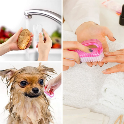 AA20-20Pcs Nail Cleaning Brushes Multicolor Hand Fingernail Brush Cleaner Scrubbing Kit Pedicure For Toes And Nails Manicure
