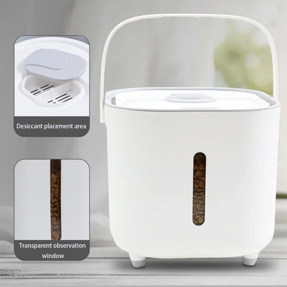 Sealed storage box for pet food, large capacity moisture-proof and fresh-keeping bucket, cat food, dog food, dry storage box