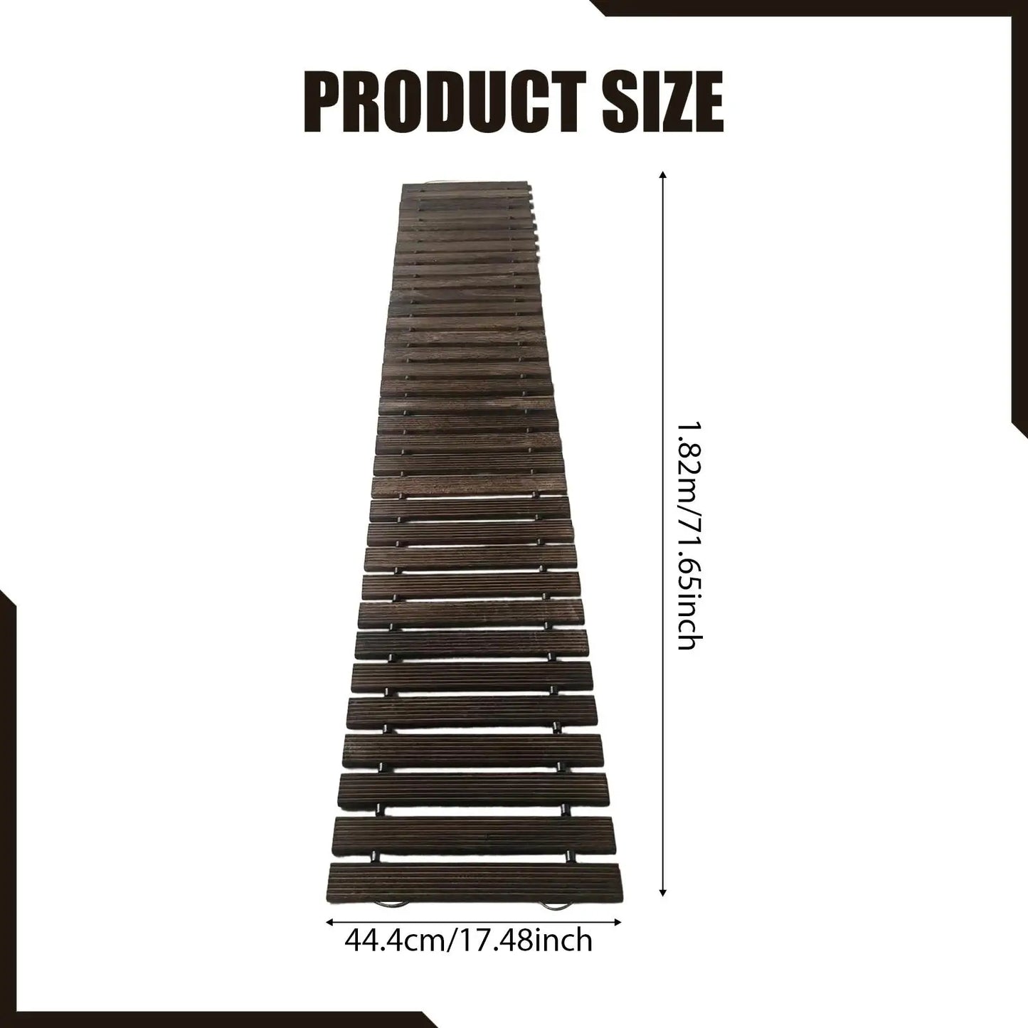 Wood Garden Pathway,Boardwalk Nonslip Outdoor Patio Straight Pathway Roll Out Decorative Wood Path for Poolside Camping Party