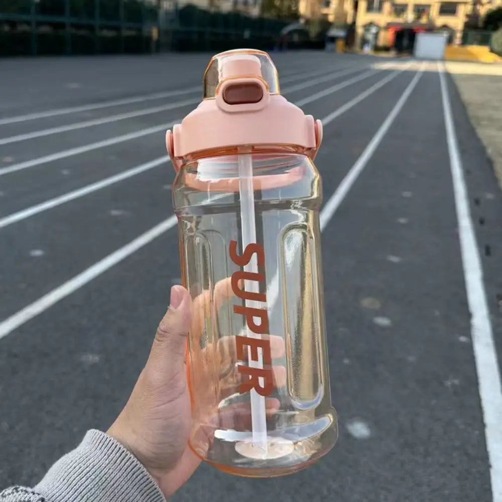 With Straw Sports Kettle with Straw 1.3L 1.5L 2L Graduated Water Cup with Straw Large Capacity Dustproof Fitness Water Bottle