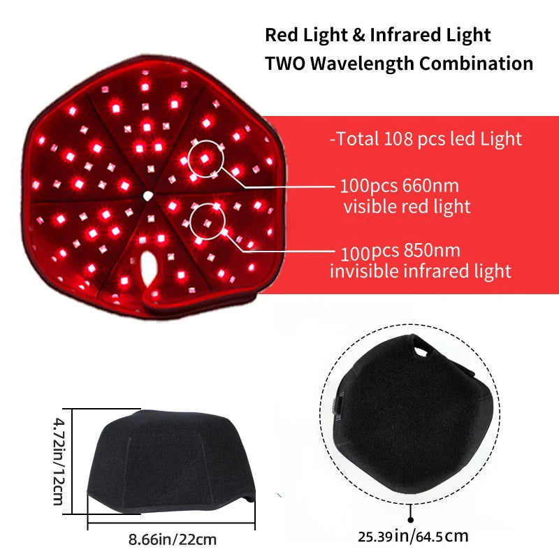 660nm&850nm LED Red Near Infrared Light Therapy Hair Growth Cap for Hair Loss Treatment  Hair Regrowth Anti Hair Loss Relax Head