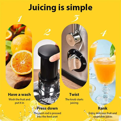 Stainless Steel Centrifugal Fresh Juice Machine Automatic Pulp Ejection 3inch with 2 Speeds Household Juice Separation Juicer