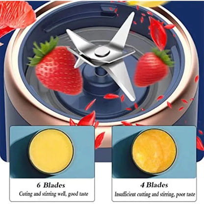 Household Fruit Mixer 400ML Electric Juicer Portable Food Milkshake Mixer Machine Multifunction 6 Blades Juicer Machine Blender
