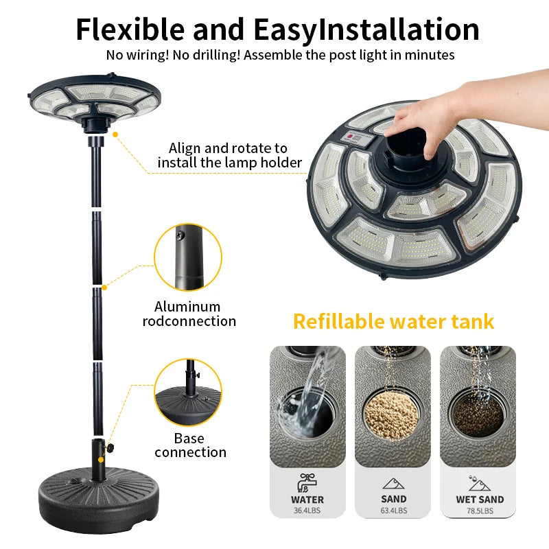 Solar-Powered Movable Garden Light: Waterproof, Energy-Saving Outdoor Lighting for Patio, Backyard – Easy to Install, Long-Lasti