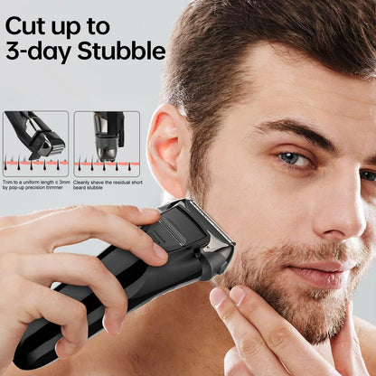  Electric Razor for Men Face Cordless Rechargeable Waterproof Foil Shaver with LED Display for Beard Trimming Razors