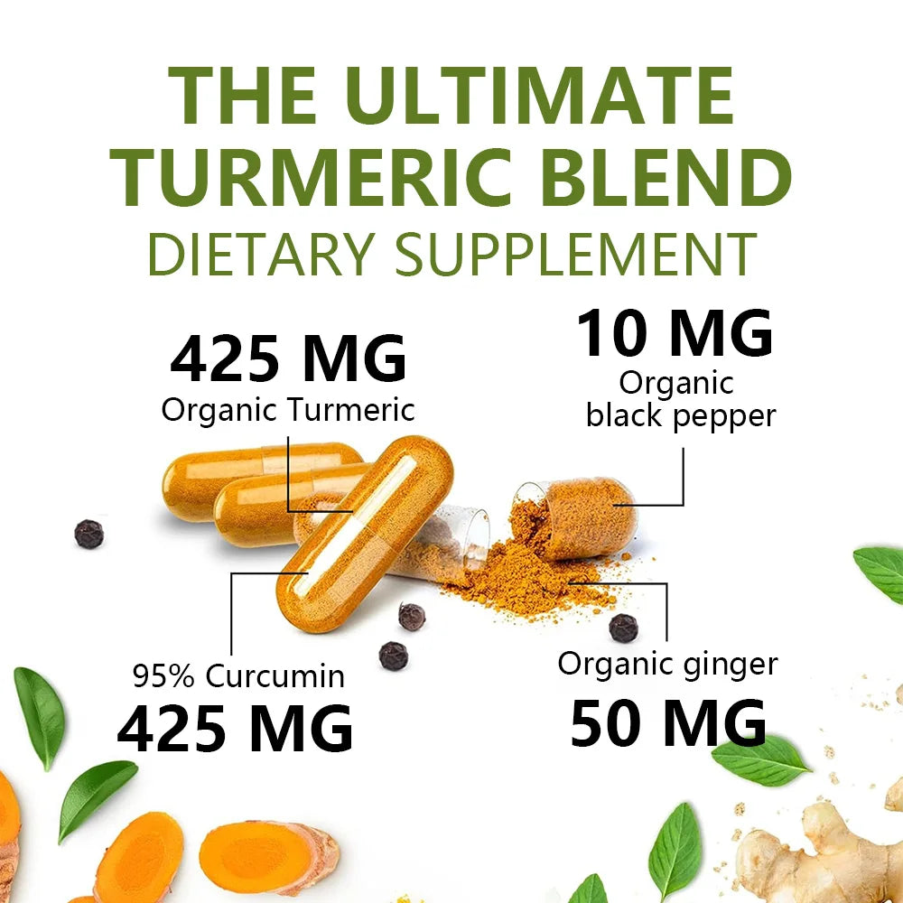 Turmeric Curcumin with Black Pepper,with 95% Curcuminoids,Extra Strength Turmeric,Enhanced Absorption,Joint Support Supplement