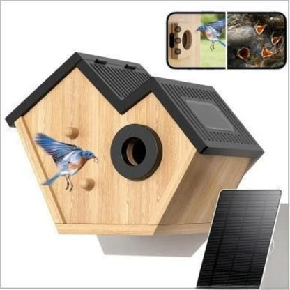 Wooden Pet Bird House Bird Hanging Warm Breeding Box Visual Viewing Outdoor Bird Cage Nest Rest Nurturing Young Cubs Place Box