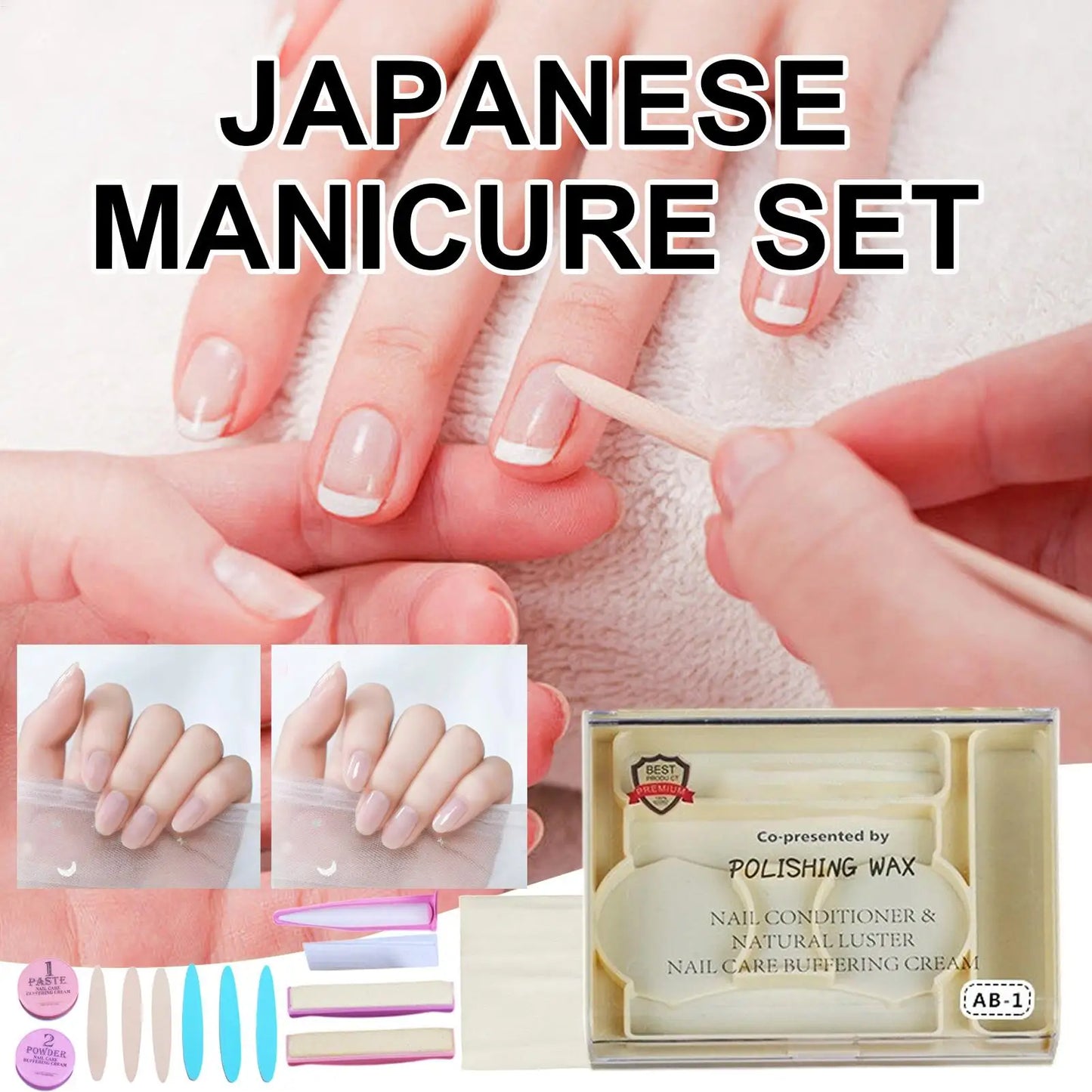 Nail Manicure Kit with Buffer Shine Pedicure Kit Natural Nail Prep Set for Women for Women Girls Beginner Home Salon Daily Party